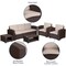 Flash Furniture 5 Piece Chocolate Brown Outdoor Faux Rattan Set DAD-SF-113RS-CBN-GG - alternate 3